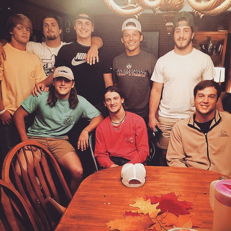 the_real_abba's tweet photo. The boys of fall. #8thdinner #tradition #gocommerce #beatriverside 🐯🏈🐯 https://t.co/dLelzjqK8T