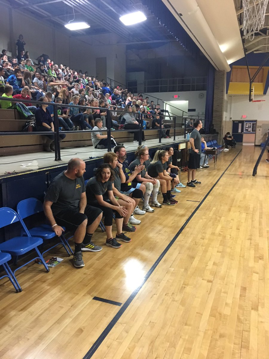 CougarPrideCMS's tweet photo. PBIS Random Reward! Staff vs Student Volleyball Game #1phasd https://t.co/zsqwa80EXa