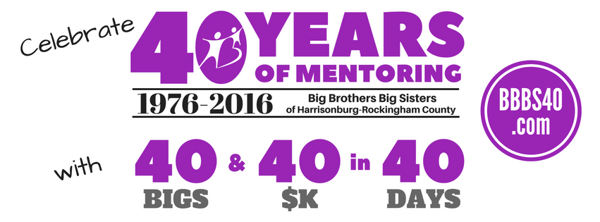 ICYMI Director Sue Totty &amp; <a href="/WHSVbobcorso/">Bob Corso</a> talk about our 40 &amp; 40 in 40 campaign to celebrate 40 years of mentoring whsv.com/content/news/1…