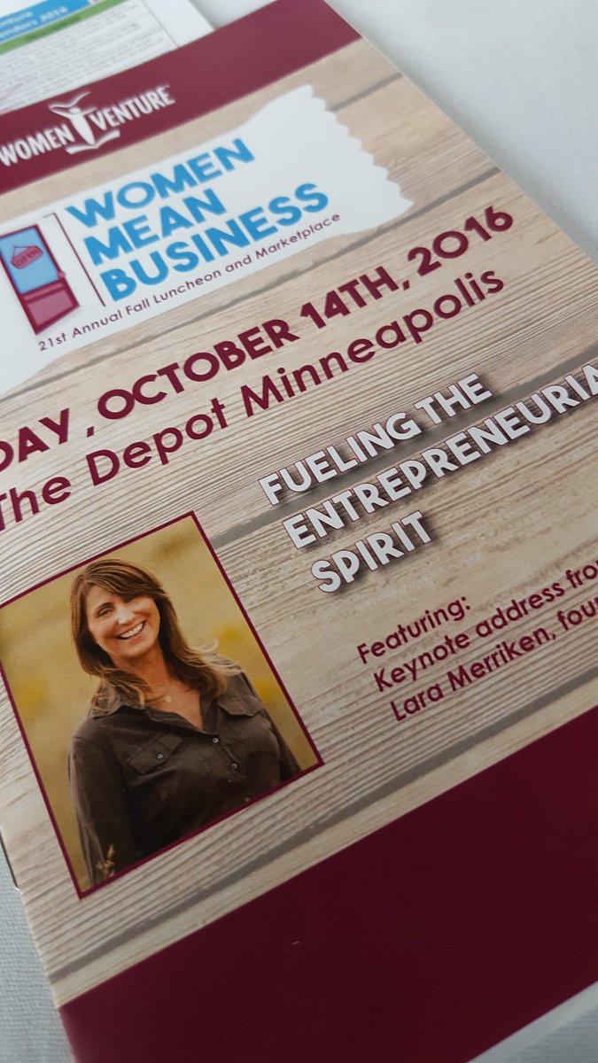 RoshiniR's tweet photo. Fun hearing @larabar founder @LaraMerriken's backstory at @WomenVenture's #WMB2016 #entrepreneur @GeneralMills https://t.co/QDBbPiAYHh
