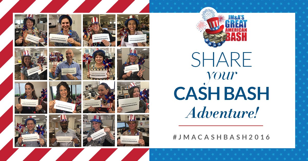 JMA_CashBash's tweet photo. Be part of the Cash Bash excitement. Tweet &amp; Instagram your pictures and comments on the Cash Bash Social Media Wall using #jmacashbash2016 https://t.co/tyWR9mkxTV