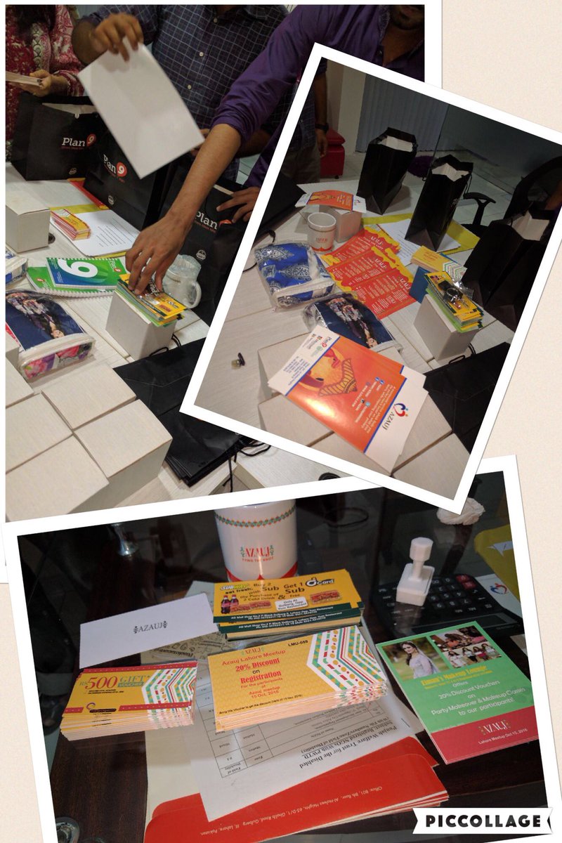 AzaujOfficial's tweet photo. #Azauj team is getting giveaways ready for tomorrow's meetup. #AzaujSocial #Meetup #Lahore https://t.co/g6jIAKxB7X
