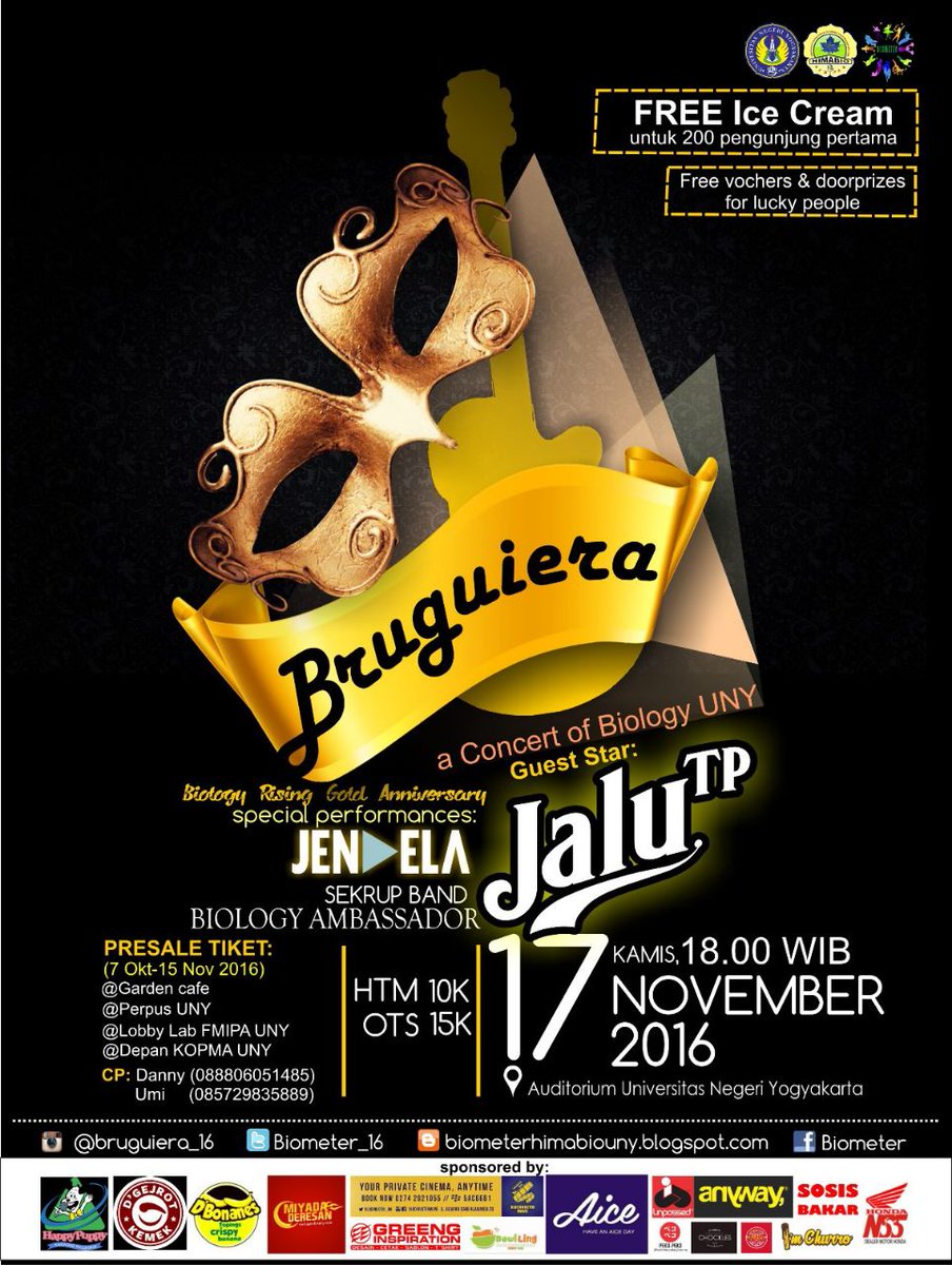 Biometer_16's tweet photo. BRUGUIERA | @JaluTPofficial &amp; Jendela | 17 Nov 2016 | Auditorium UNY | HTM : 10k, OTS: 15K | ig @biometer 085729835889. Save the date!!! https://t.co/EtYBrMTYwu