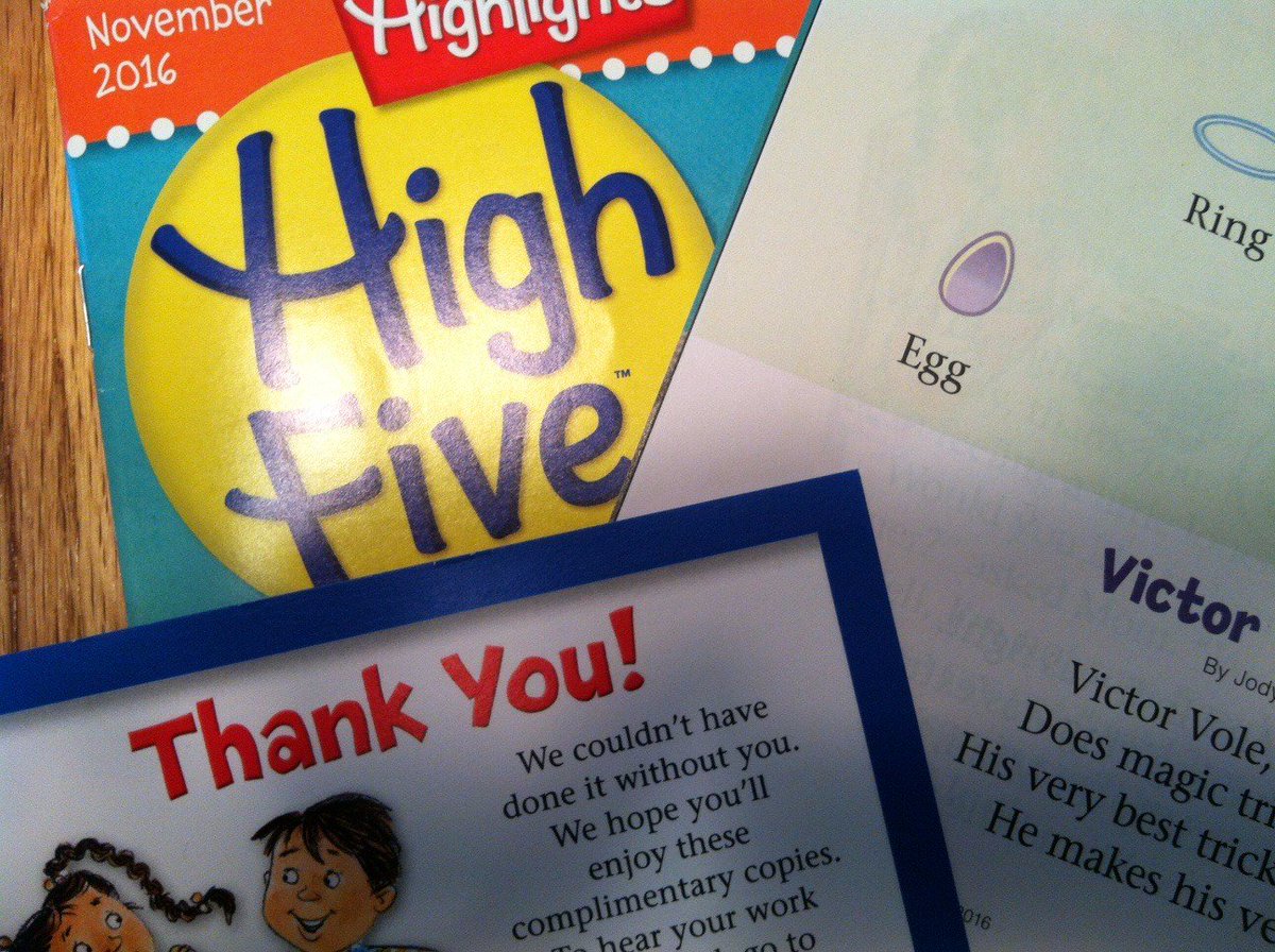 Yippee! <a href="/gary_lacoste/">Gary LaCoste</a> and I will be in November's <a href="/Highlights/">Highlights</a> High Five. Voles, veggies, and magic? You bet!