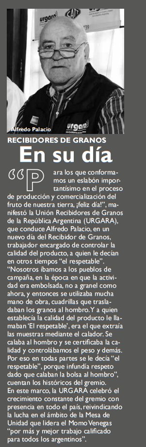 urgaracom's tweet photo. Los saludos por el Día del Recibidor de Granos, en @CronicaSindicaL de Octubre https://t.co/o7wjiNHKsV