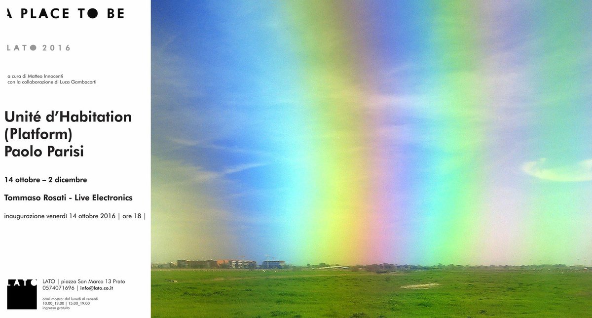 Stasera ore 18 c/o Lato Prato 
UNITÈ D'HABITATION

#grandopening <a href="/centropecci/">Centro Pecci</a> 

#Prato #Toscana