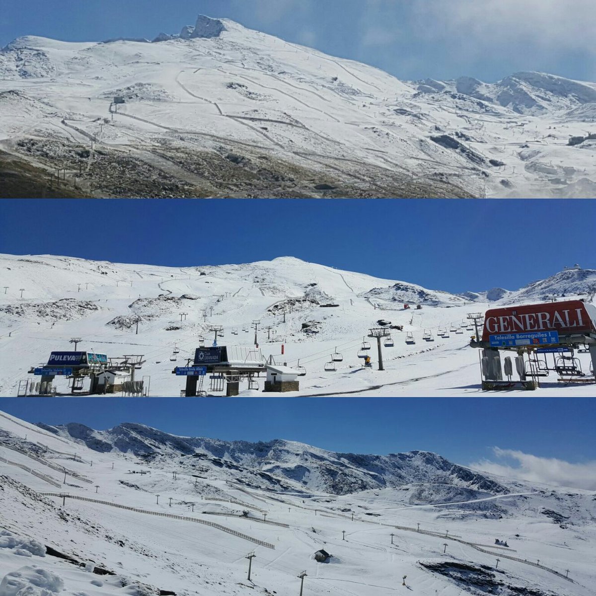 websierranevada's tweet photo. Estampa otoñal tras la primera nevada de la pretemporada... #SierraNevada #monodenieve #WinterIsComming https://t.co/sfUO5HuZNy
