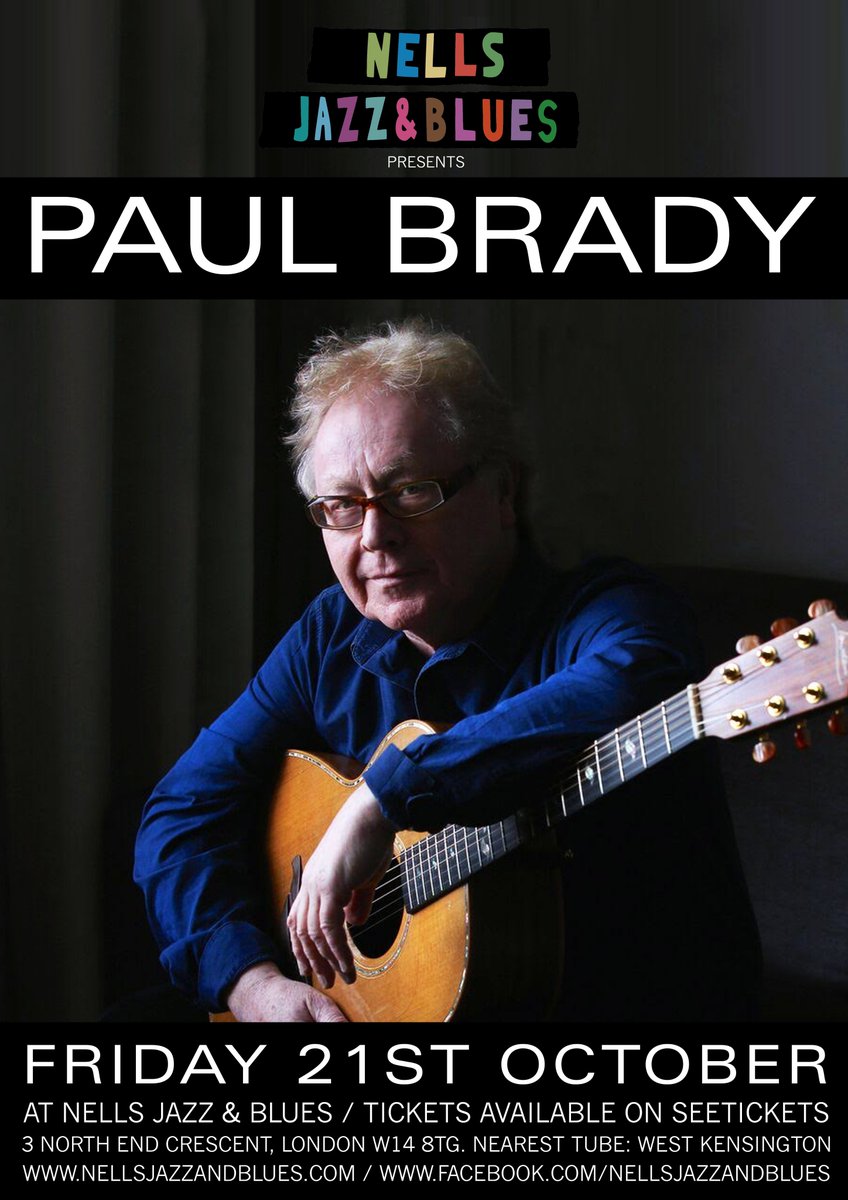 BOOK YOUR SEATS FOR PAUL BRADY NOW: bit.ly/2bnLscg