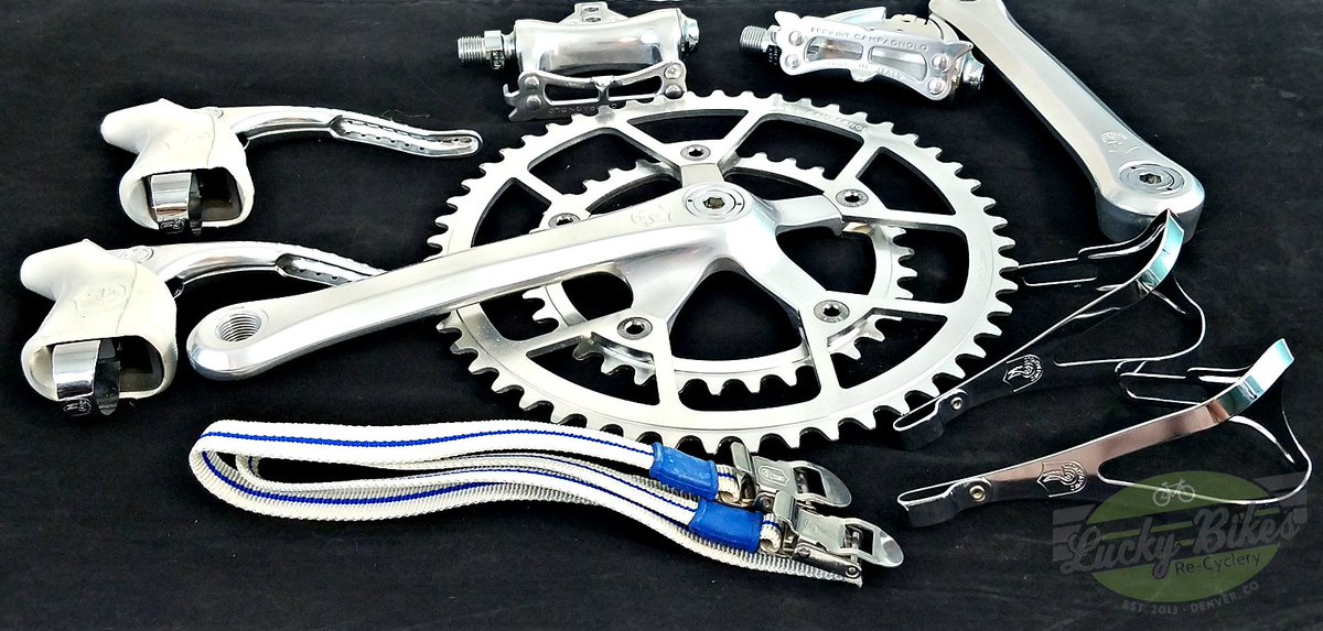 LuckyBikesReC's tweet photo. Yes, they are Campy. Yes, they are NOS. Yes they are sweet. Bid on them at our Soiree, Oct 20. https://t.co/8JBcXZELHV. #LuckyToRide2017 https://t.co/7duBznvAzt
