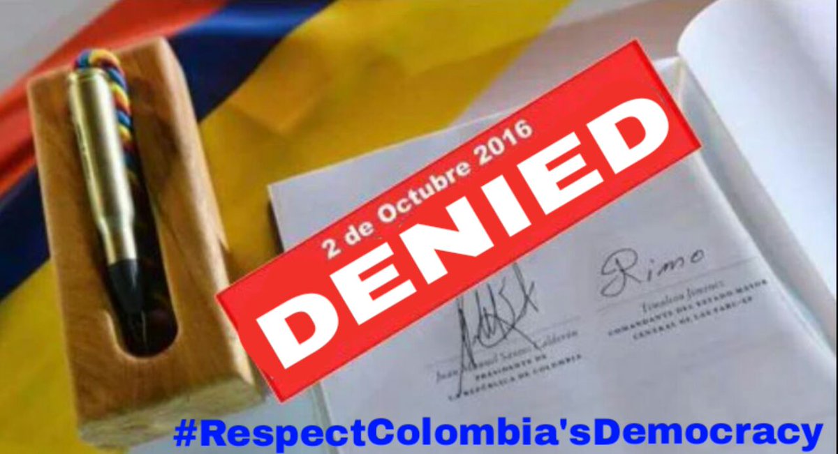 la_tatacosta's tweet photo. Democracy is our constitutional principle, the people elect the No.
#RespectColombia https://t.co/6skmN5WP8L