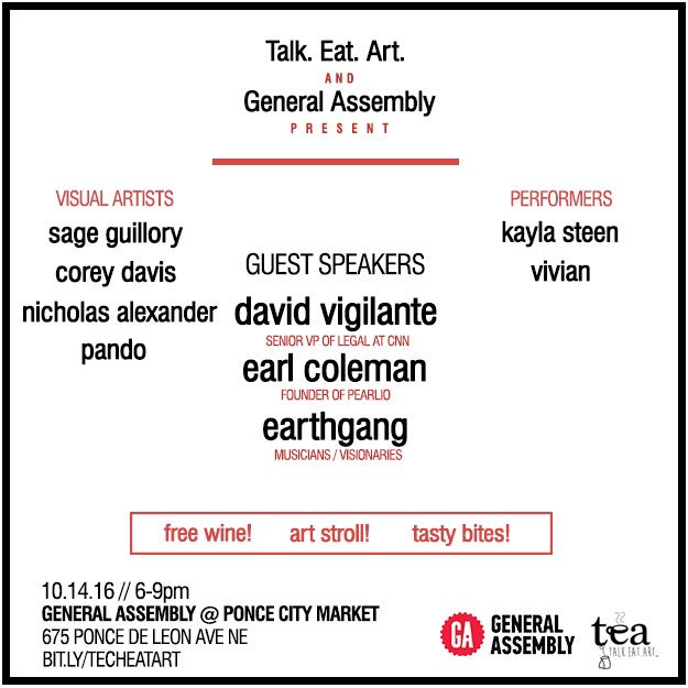 TalkEatArt's tweet photo. Today is the day. Come and celebrate as we dive into the realm of technology. Where would we be without it? #TechEatArt #TalkEatArt https://t.co/2Ghwi0sckh