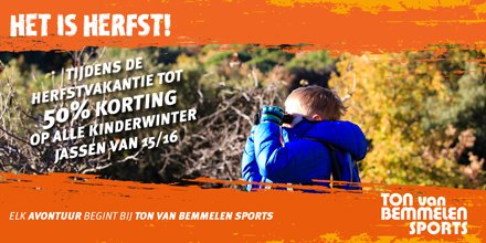 VBOutdoor's tweet photo. HERFSTVAKANTIE en dus voor alle kinderen een #cadeau bij hun nieuwe winterjas. Volop collectie 15/16 tot wel 50% #korting! #herfst #avontuur https://t.co/AFDkqKdKDf