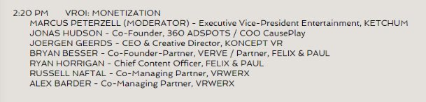 Koncept_VR's tweet photo. We're excited to be on this panel today to talk #VR Monetization! w/ @KetchumPR @4CausePlay @felixandpaul @VRWERX #VROTL2016 #VRonTheLot https://t.co/PXtPGMEmKF