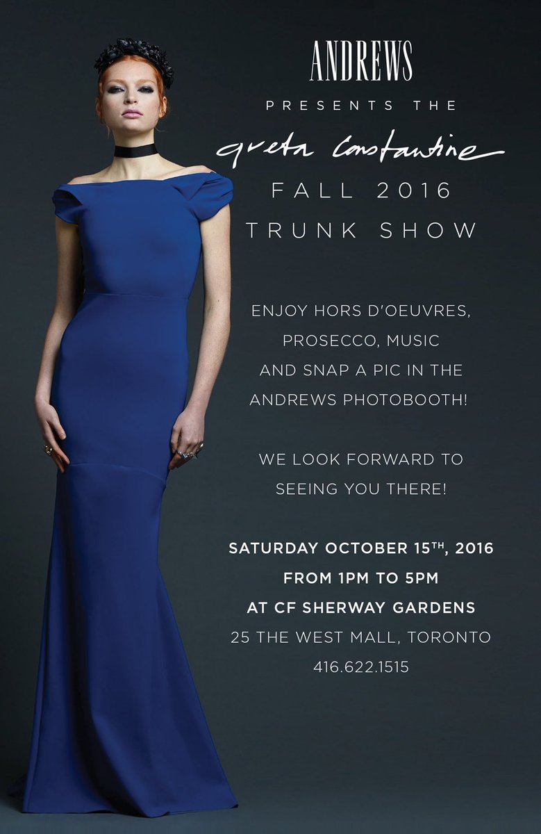 Find us tomorrow at @andrewsshops at @CFSherway for our fall 2016 Trunk Show with a sneak peek of spring 2017!