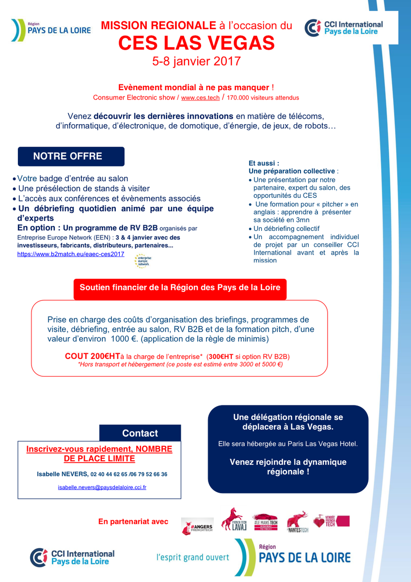 FTNantes's tweet photo. Avec la Région @paysdelaloire bénéficiez d’une préparation et d’animation pour le #ces2017. https://t.co/mKrwBnfRDs https://t.co/u6fLJ5qBt7