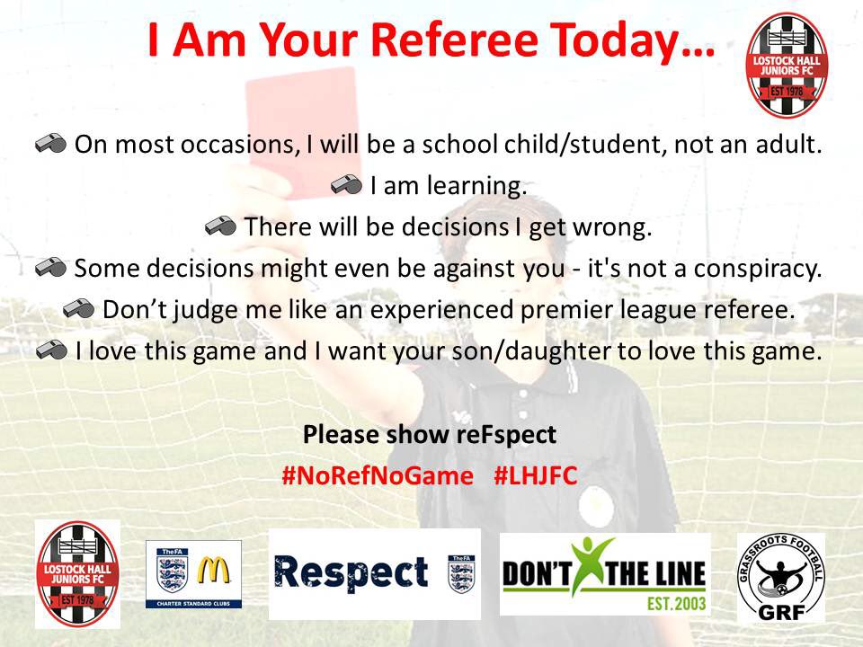 Lostock_HallJFC's tweet photo. #RESPECT #ReFspect
#LetThemPlay #NotesNotNoise
#Shhh #BePositiveOrBeQuiet https://t.co/1MdN4LRJt0
