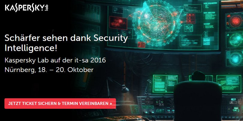 Kaspersky_DACH's tweet image. Über #Kaspersky Lab können Sie sich jetzt ein kostenloses Ticket für die #its2016 sichern! kas.pr/itsa16