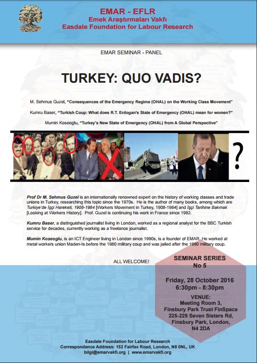 GlobalFaultline's tweet photo. #TURKEY: QUO VADIS? panel discussion with @BFaultlines @kumrubaser @GlobalFaultline on Friday 28 Oct 18:30 in London #LabourResearch https://t.co/RW6mmlwZNd