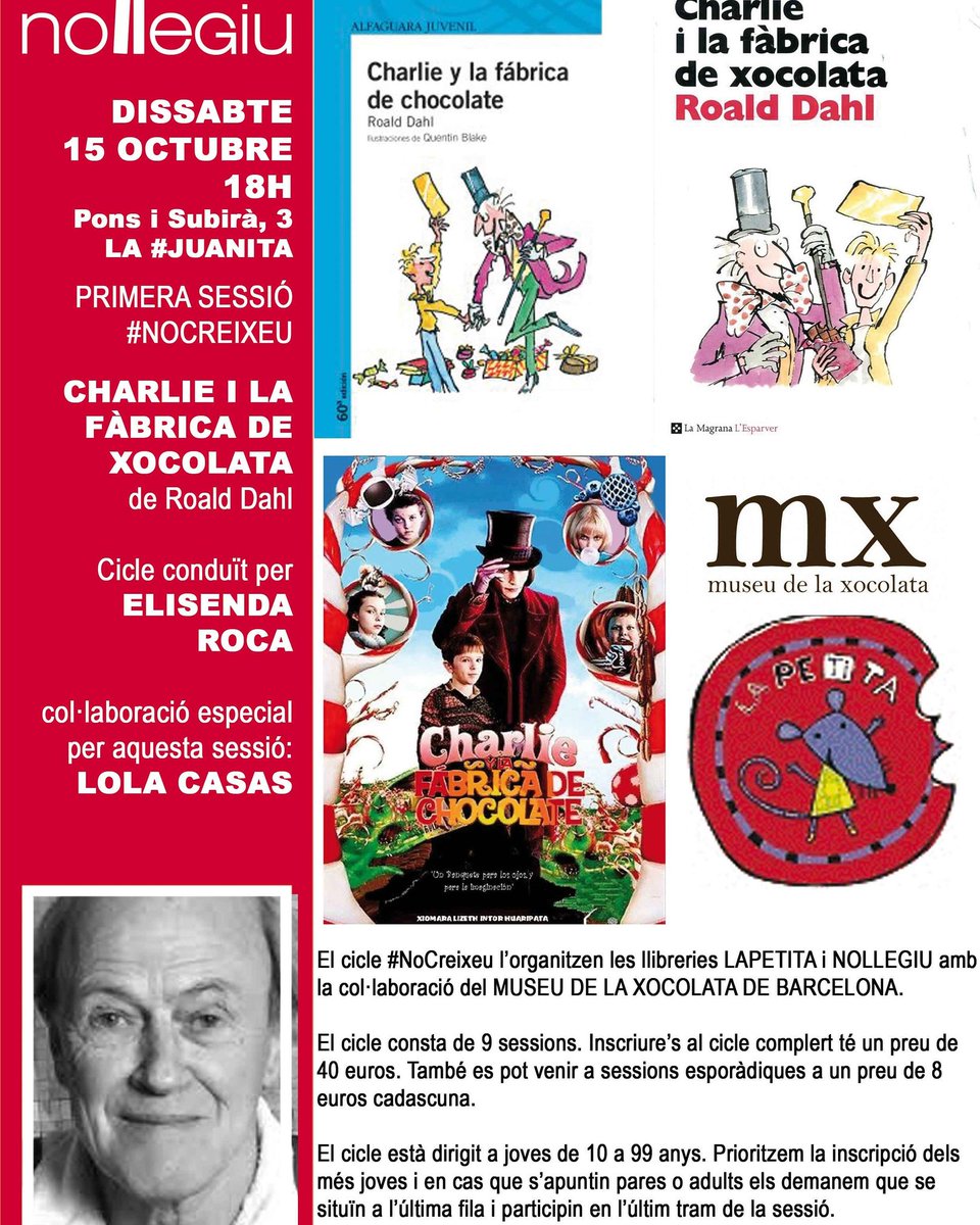 Nollegiu's tweet photo. Els llibreters de Nollegiu i @LaPetitaBCN jalant-se les entrades del #NoCreixeu, fabricades expressament pel @MuseuXocolata Comença demà https://t.co/2YorXWlvnI
