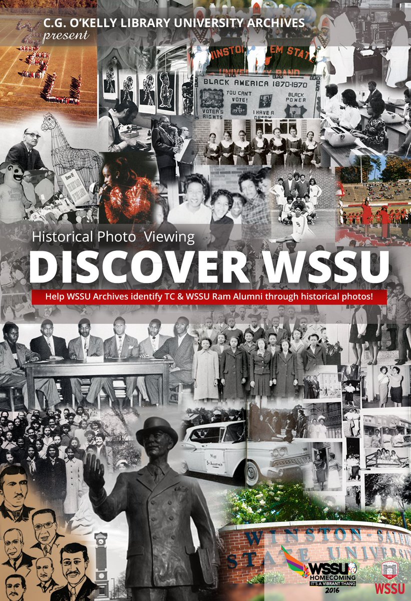 cg_okelly's tweet photo. Help #WSSUArchives at #CGOKellyLibrary ID Alumni in front of the library! view yearbooks & photos. #WSSUHC2016 #WSSU @WSSURAMS @wssunaa https://t.co/SwfGCubVGN