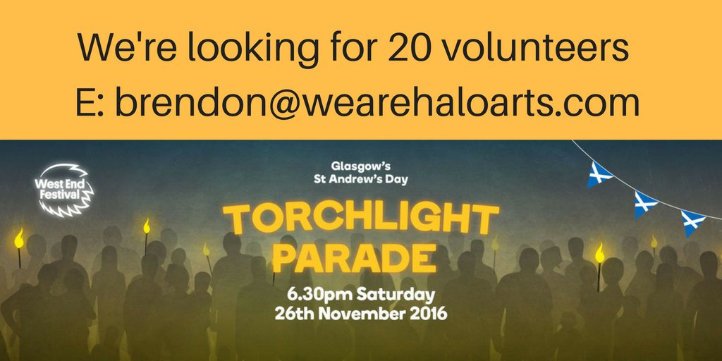 westendfest's tweet photo. We're looking for 20 people to join us as volunteers to help us light up Glasgow! #WEFparade https://t.co/uD6FGkvSWw