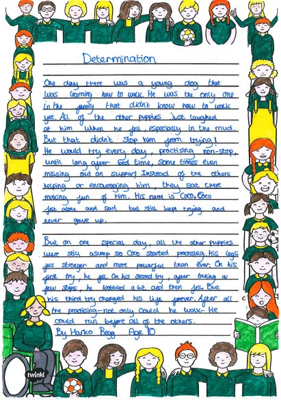 HVF_Values's tweet photo. A #story about the #value of #determination! This entry is from a 10 year old child from @CharvilleSchool! #competition #stories #education https://t.co/g7KNTQK6q2