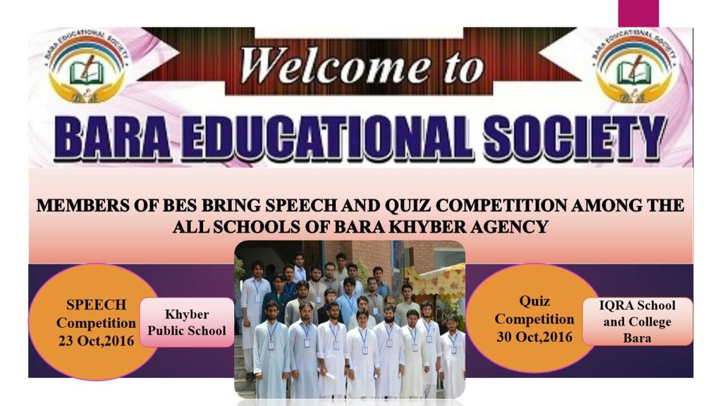 zahid_ravian's tweet photo. Get Ready for two Mega Events.
Team @BES_Education arranging #SpeechCompetition &amp; #QuizeCompetition events. All private&amp;Govt Schools r invtd https://t.co/LAhX5ra8Wk