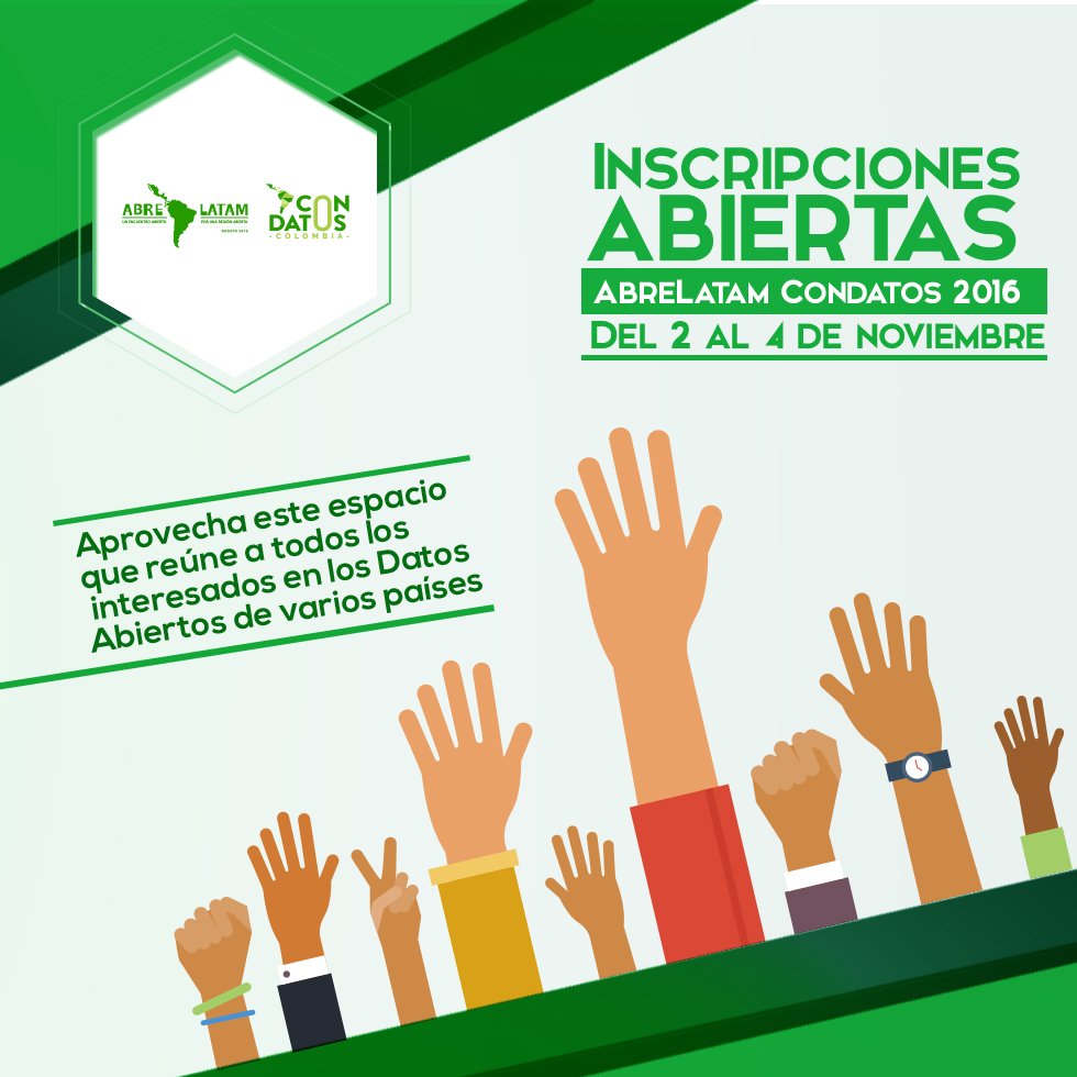 GobDigitalCO's tweet photo. ¡Inscripciones a #ConDatos2016 aún están abiertas! Regístrate sin costo en --> https://t.co/qY5wHlYHB9 https://t.co/Rt2rmpve5i