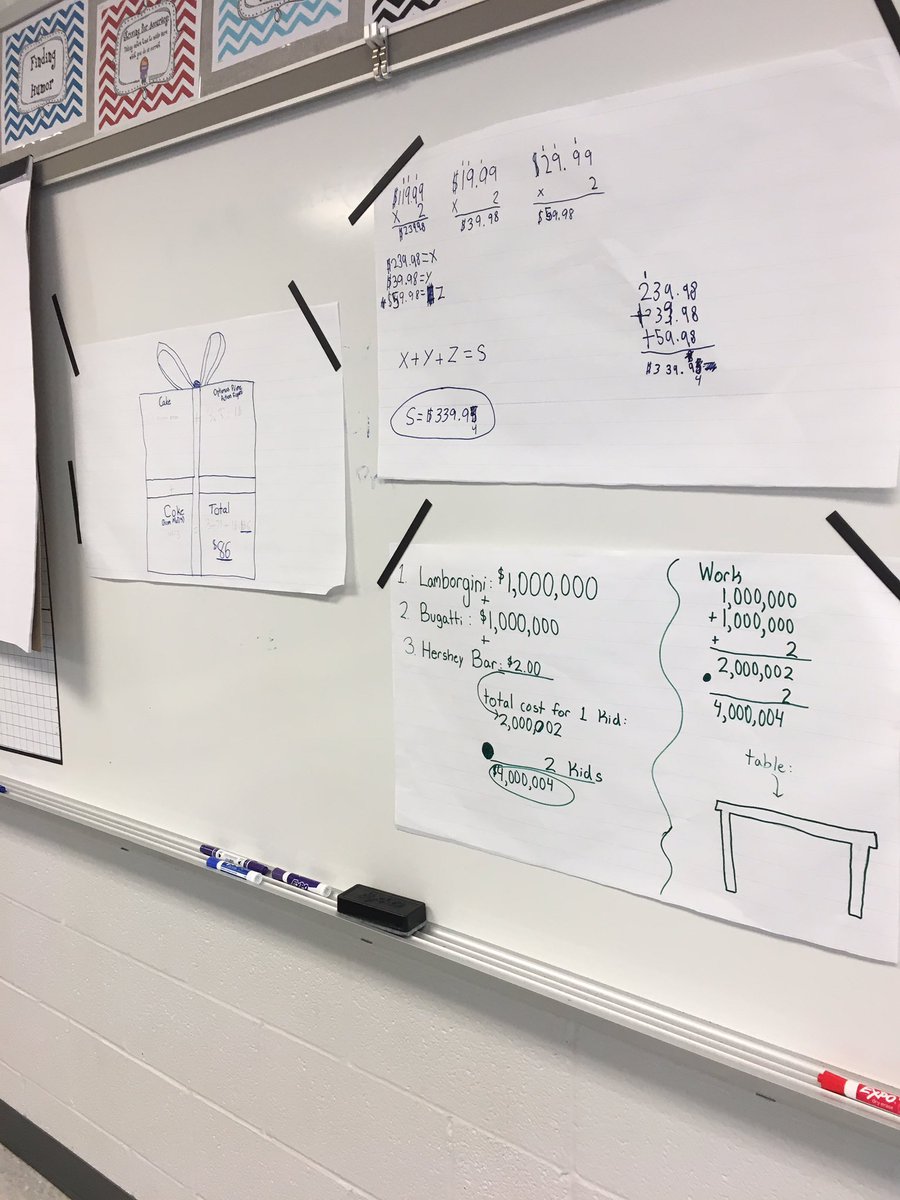 MissYates_Math's tweet image. Students discovering the Distributive Property through presents and using PLN strategies. Look familiar @MikeRashidMath??