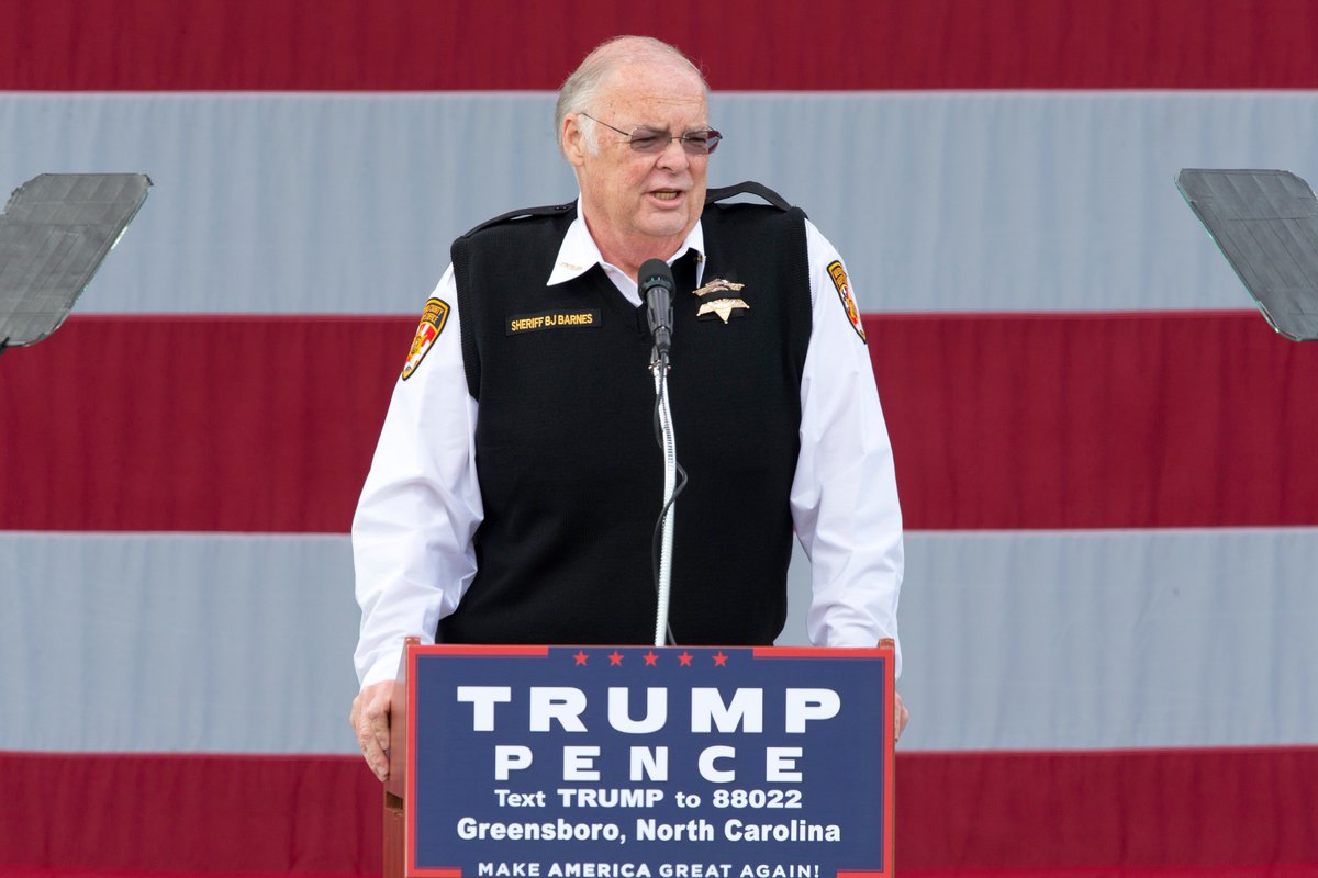 jrodriguezNR's tweet photo. Sheriff BJ Barnes at Trump rally. https://t.co/k8qZIrzBCk @NewsandRecord #TrumpGSO https://t.co/ESSYpKA9yK