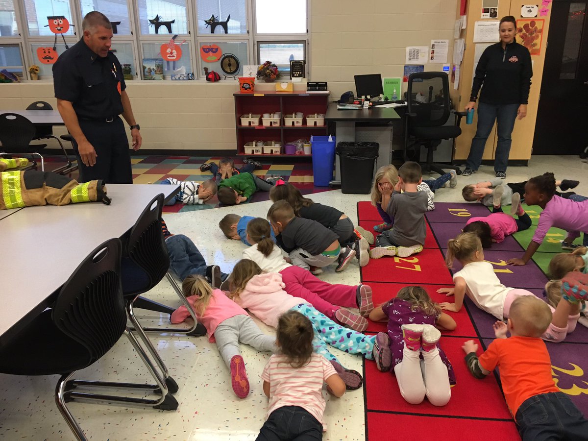 OtsegoPreK's tweet photo. We are so thankful for Firefighter Brad teaching us about the importance of fire safety! #OtsegoKnights #preschool #OES https://t.co/hlL7qmjXV2