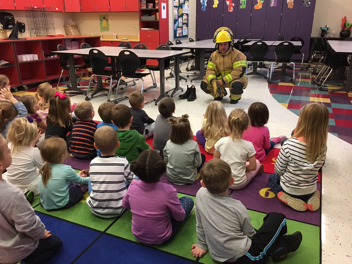 OtsegoPreK's tweet photo. We are so thankful for Firefighter Brad teaching us about the importance of fire safety! #OtsegoKnights #preschool #OES https://t.co/hlL7qmjXV2
