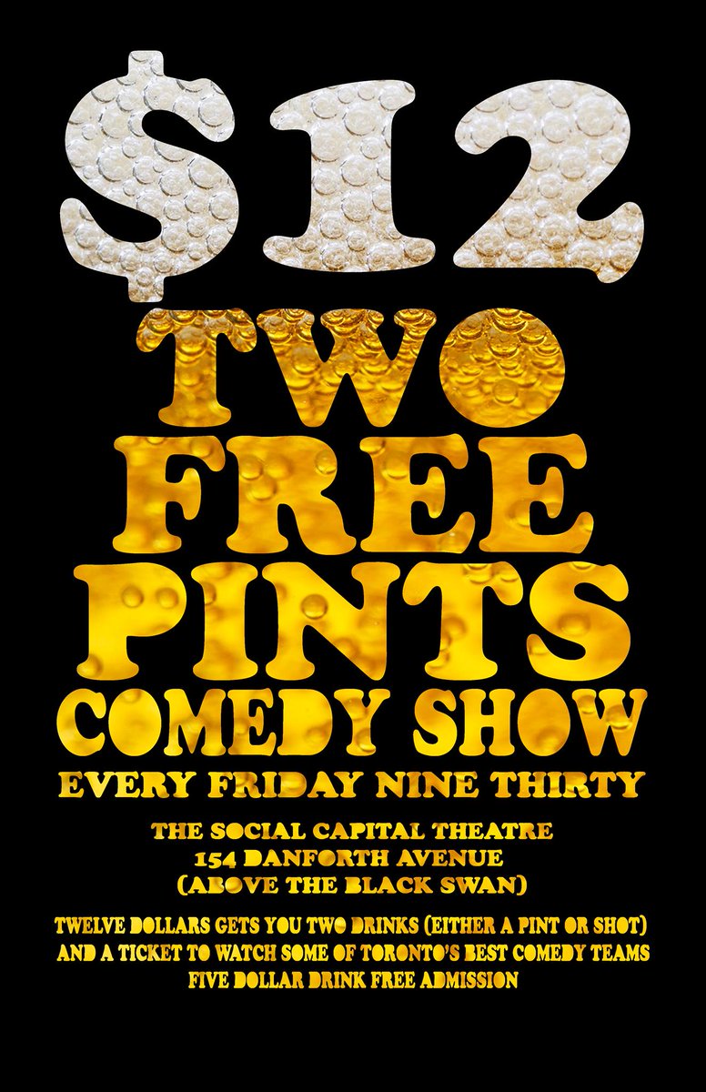 TheSoCap's tweet photo. Get into that #FridayFeeling with #Toronto's top comics &amp; two #free #pints of @OldTomorrowBeer! https://t.co/daMvy3uUDT https://t.co/6PsEQt1TMt