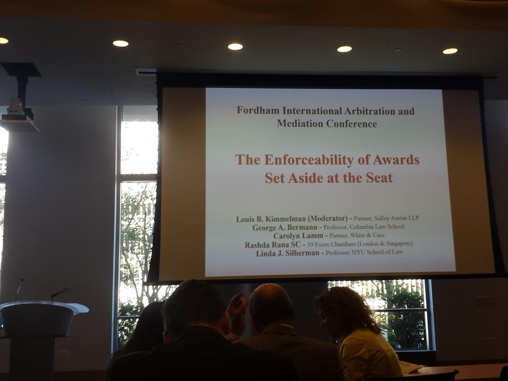 MatthewMorantz's tweet image. @FordhamLawNYC Int&apos;l arbitration conference: Fascinating session on #enforceability of awards set aside @ the seat.