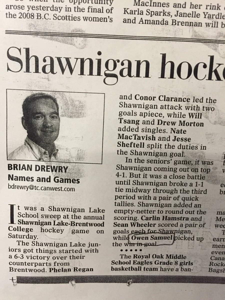 Shawnigan's tweet photo. An athletics &amp; @timescolonist #FlashbackFriday from Jan. 28, 2008 features Regan, Clarance, MacTavish, Sheftell, Hamstra, Wheeler, &amp; Samuel! https://t.co/yIwojBY1HE