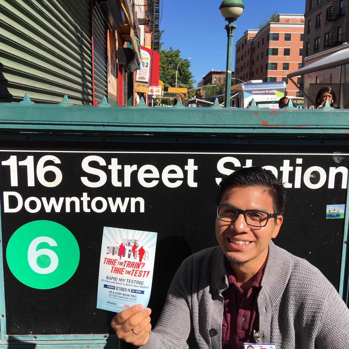 latinoasisnyc's tweet photo. #60secondtest get your #hiv result in less than what you wait for the next train. #nlaad #oasisnyc #ridesure https://t.co/dkRRI3k1Nv