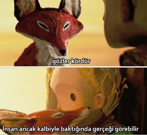 "Gözler kördür. İnsan ancak kalbiyle baktığında gerçeği görebilir." (Le Petit Prince)