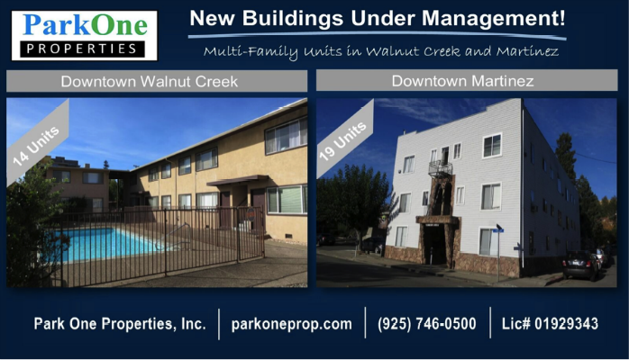 ParkOneProp's tweet photo. We Recently Acquired 2 More Multi-Family Buildings for Management in Downtown #Walnut Creek and #Martinez! https://t.co/s3hQn064fW