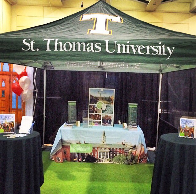 All set up for the <a href="/StudentLifeExpo/">Student Life Expo</a> in #Toronto. Come chat with me and <a href="/JennyT_STU/">Jenny Thornhill</a> to learn more about <a href="/StThomasU/">St. Thomas University</a> 📗📒