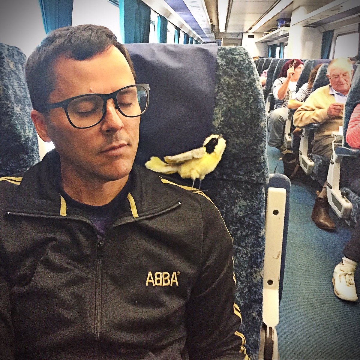 Preparing myself on <a href="/TrainLinkSouth/">NSW TrainLink South</a> for my <a href="/hehohoneyeater/">Helmeted Honeyeater</a> haircut on <a href="/sunriseon7/">Sunrise</a> #sun7 tomorrow <a href="/EdgePledge/">Edge Pledge</a>