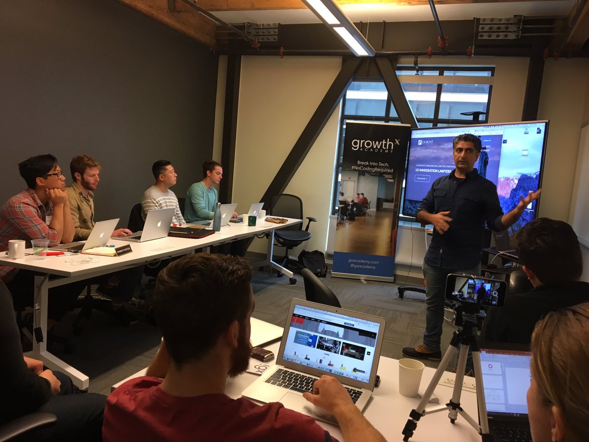 adamwaldsf's tweet photo. Javid tells the HELLp Week crew about his inspirational company Jamae. @javidjamae Thanks for joining us for #StartUpHELLpWeek @GXAcademy https://t.co/wI36sRfwJA