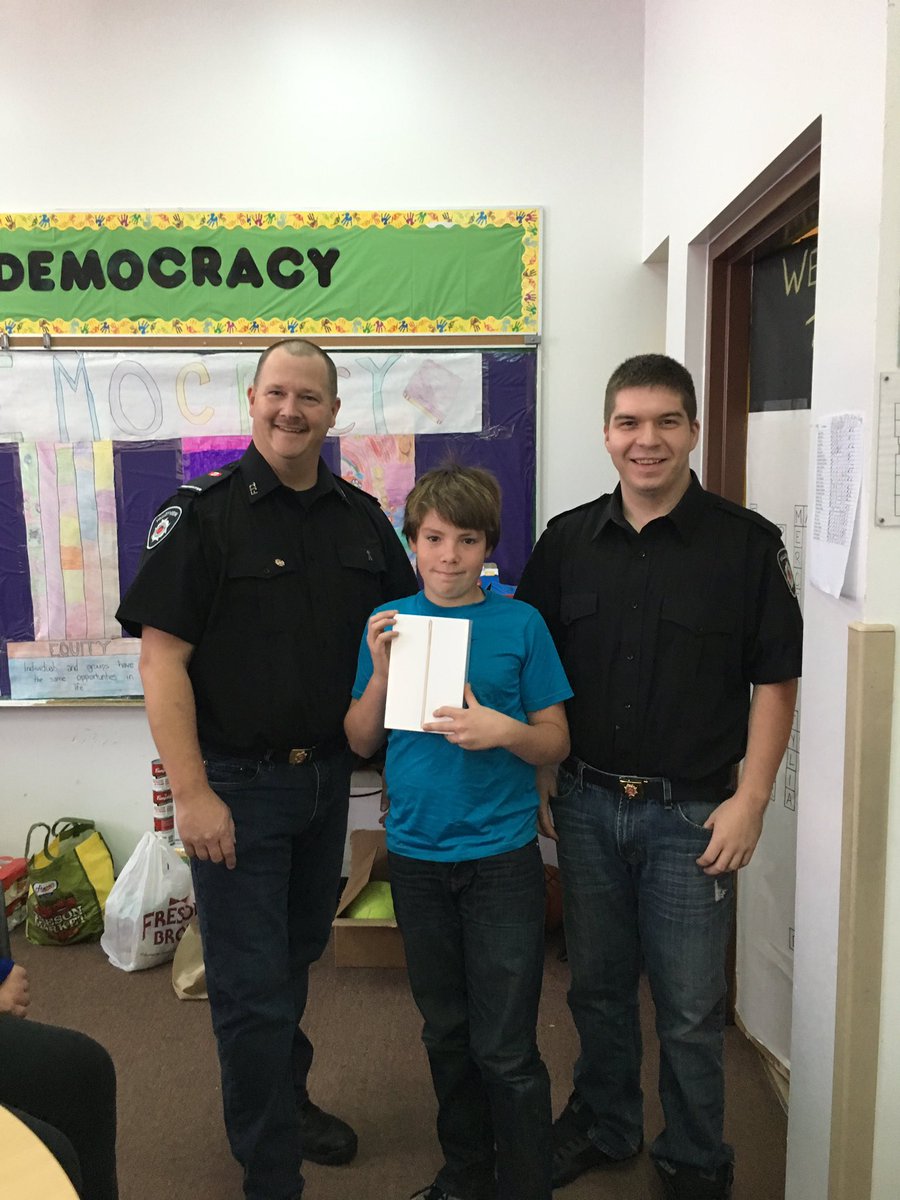 ngpshge's tweet photo. Congratulations Josh for winning the iPad Mini donated by the Valleyview Volunteer Fire Dept. Josh had a great fire escape plan!#banditpride https://t.co/pWMNSezrrU