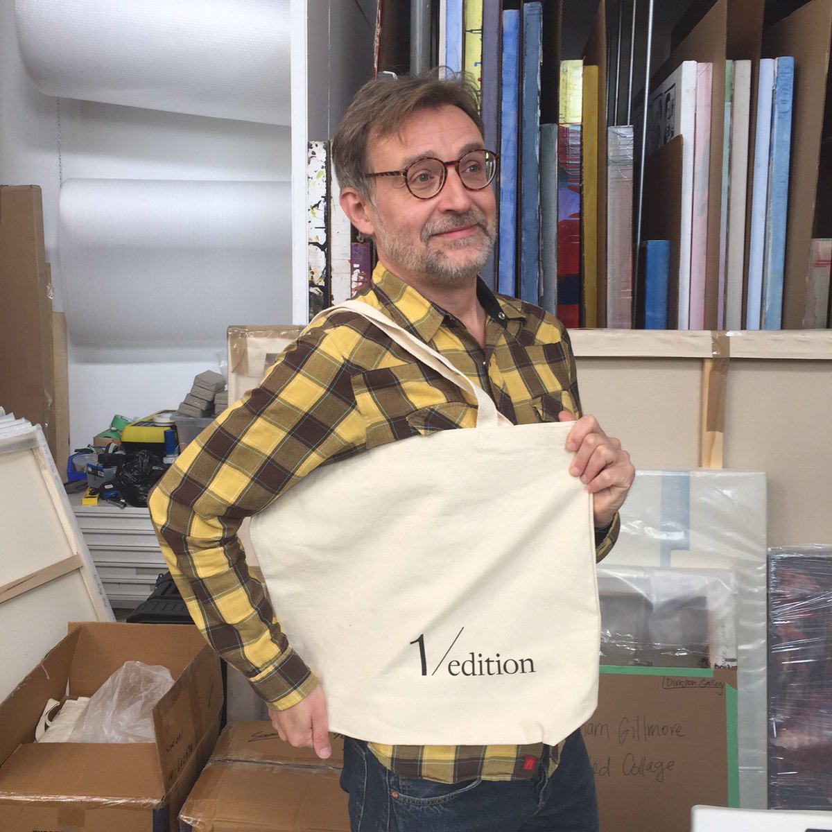 Hey it's the new tote bag for <a href="/editionfairto/">Edition Toronto</a> modelled by fair director Bill Clarke! Get yours during the Edition #bookfair Oct 28-31