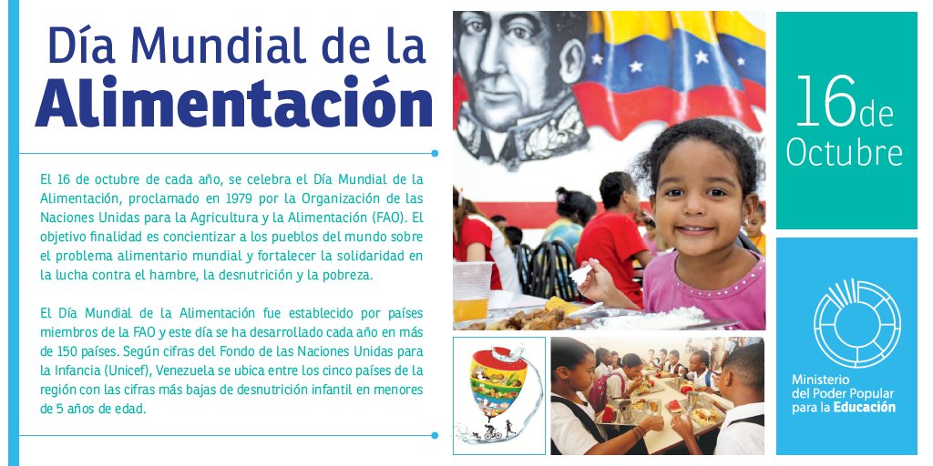 Mppeducacion On Twitter Hoy Celebramos Con Los Hijos E Hijas De La Patria El Dia Mundial De La Alimentacion Con Nuestro Pae Bolivariano En Todas Las Escuelas Https T Co Hgttuuodax