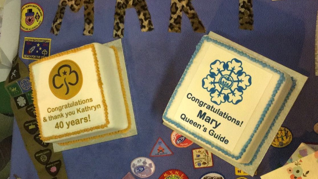 GirlguidingShef's tweet image. Here are #QueensGuide Mary, and 40yrs of service Kathryn, both from 91st Sheffield Brownies. Amazing @Girlguiding achievement. #Inspiration