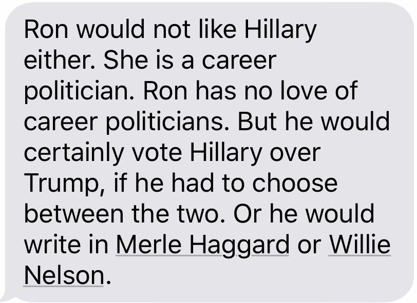 Nick_Offerman's tweet image. I am frequently asked how Ron Swanson would weigh in on this election. I was able to contact a source close to Ron and here is the result: