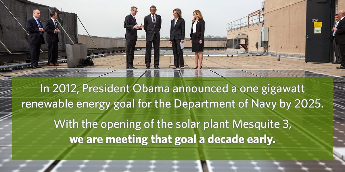 Since @POTUS took office, we've been leading by example in clean energy: go.wh.gov/7VxYCP #ActOnClimate