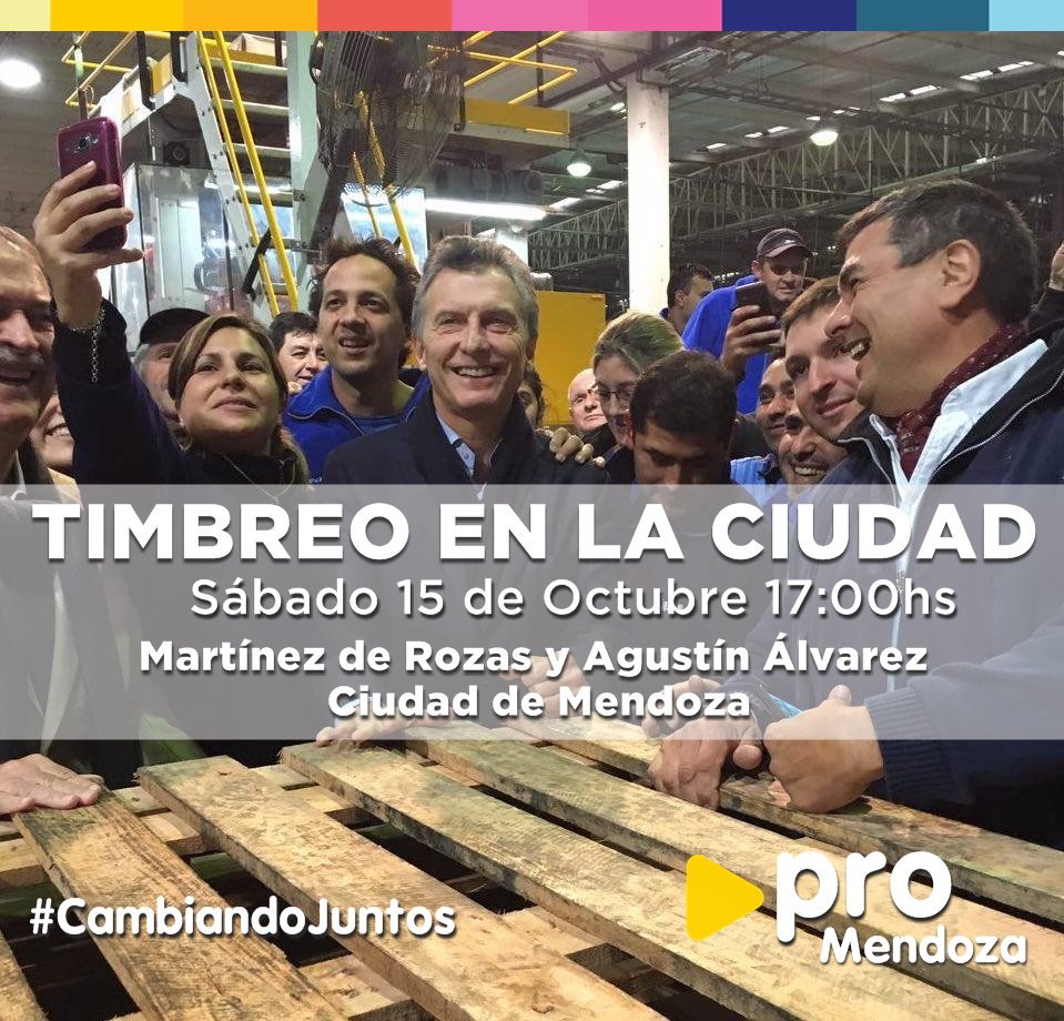 ProMzaCiudad's tweet photo. Te esperamos este sabado 15 de octubre a las 17 hs.En Martinez de Rozasy Agustin Alvarez para realizar el Timbreo Nacional #CambiandoJuntos https://t.co/UIp9b3GoR0