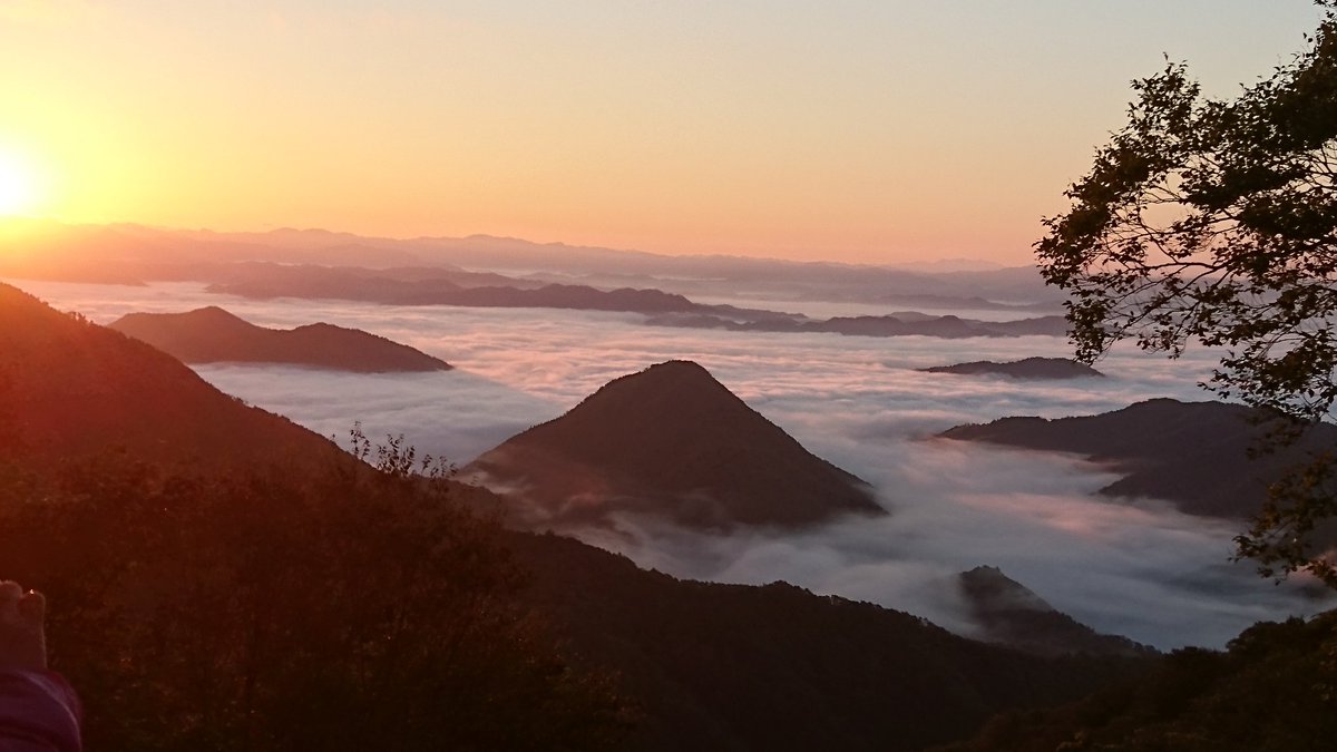 akaoni1093's tweet photo. 今朝の大江山八合目鬼嶽稲荷神社(京都府福知山市大江町北原)からの雲海。
さすが土曜日。30～40人の人々が暗い内から御来光を撮る為に来られていました。 https://t.co/3te1vQD8fT