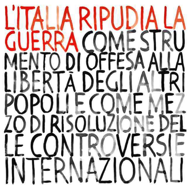 Alessandro Gassmann 🌳 on Twitter: "L'ITALIA RIPUDIA LA GUERRA ...